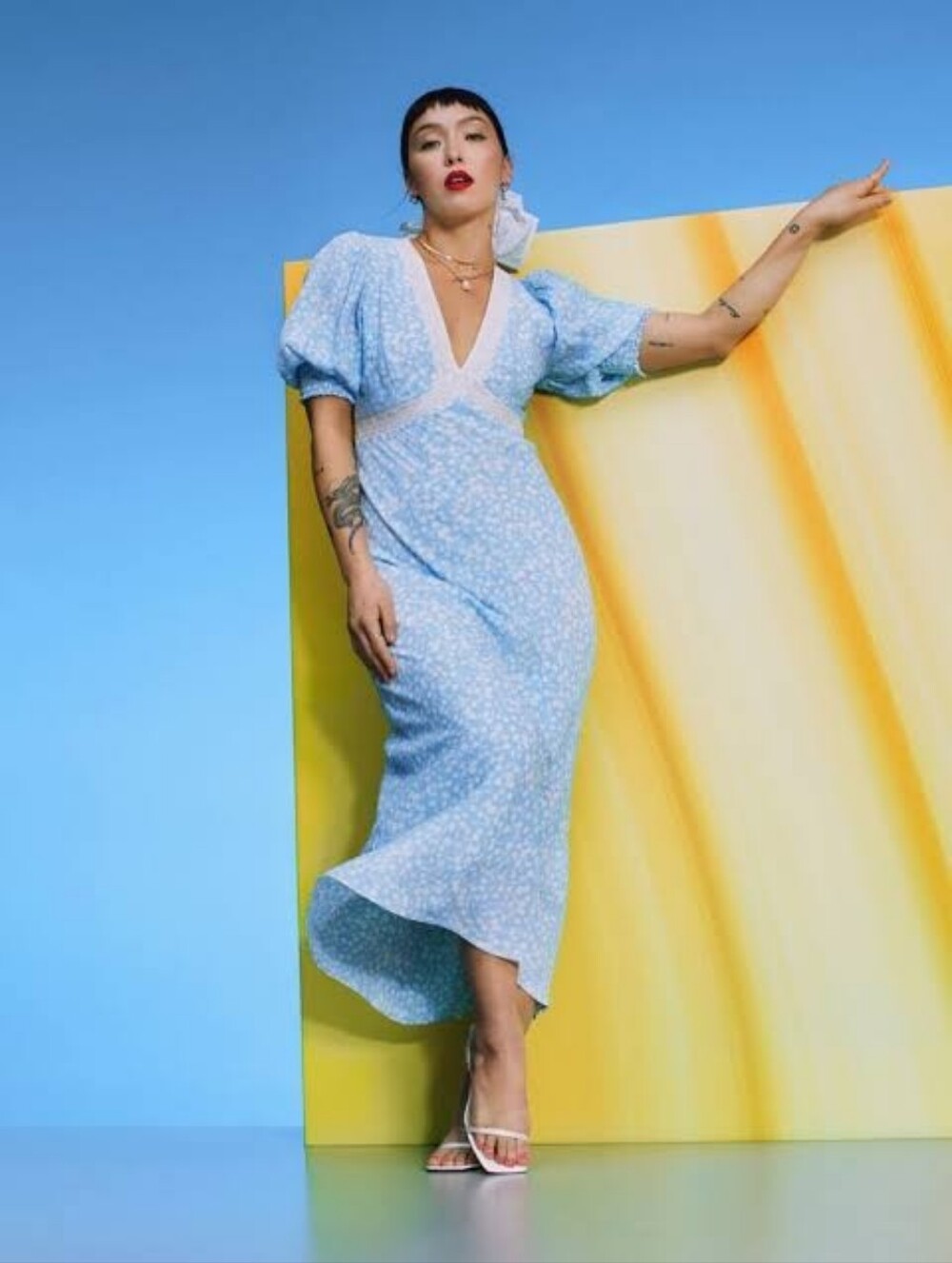 Rixo x Target Collab Blue Floral Maxi Dress Size 16
